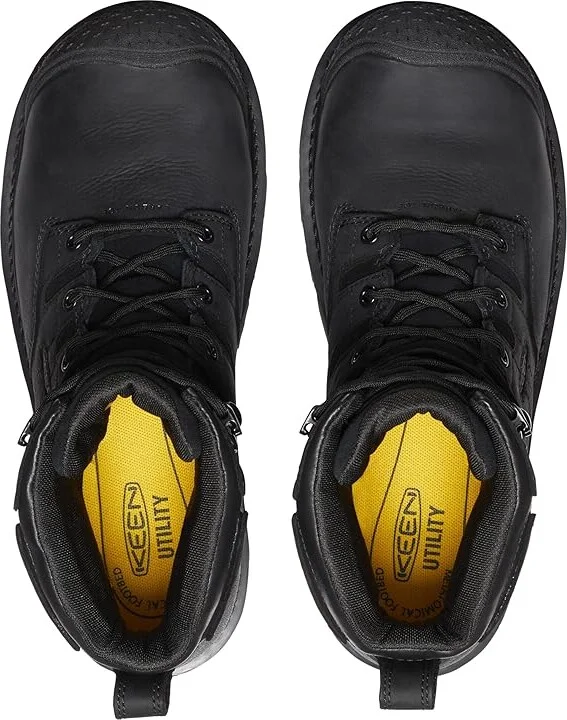 KEEN Utility Camden 6 Waterproof Composite Toe Men's Shoes Black/Black : 9.5 EE - Wide, Leather - Image 2
