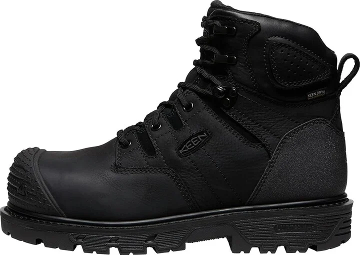KEEN Utility Camden 6 Waterproof Composite Toe Men's Shoes Black/Black : 9.5 EE - Wide, Leather - Image 5