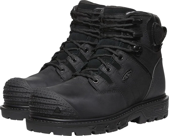 KEEN Utility Camden 6 Waterproof Composite Toe Men's Shoes Black/Black : 9.5 EE - Wide, Leather