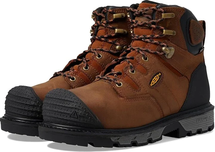 KEEN Utility Camden 6 Waterproof Composite Toe Men's Shoes Leather Brown/Black : 9.5 EE - Wide