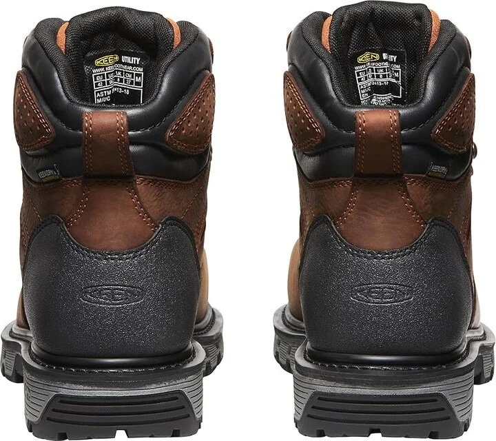 KEEN Utility Camden 6 Waterproof Internal Met (Comp Toe) Men's Work Boots Leather Brown/Black : 9.5 EE - Wide - Image 4