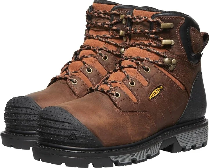 KEEN Utility Camden 6 Waterproof Internal Met (Comp Toe) Men's Work Boots Leather Brown/Black : 9.5 EE - Wide
