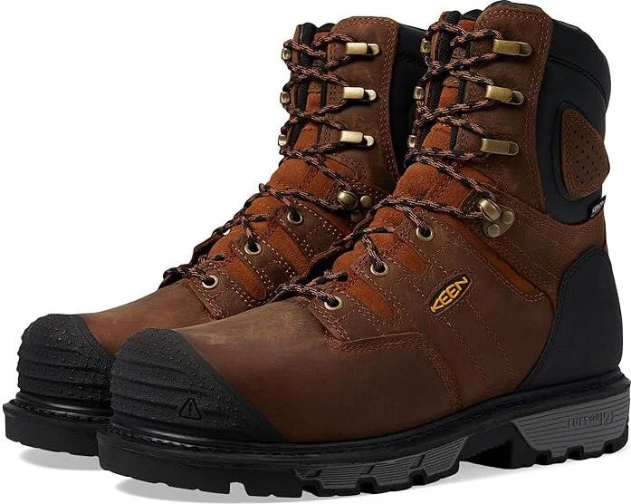 KEEN Utility Camden 8 Waterproof 600G (Comp Toe) Men's Work Boots Leather Brown/Black : 9.5 EE - Wide