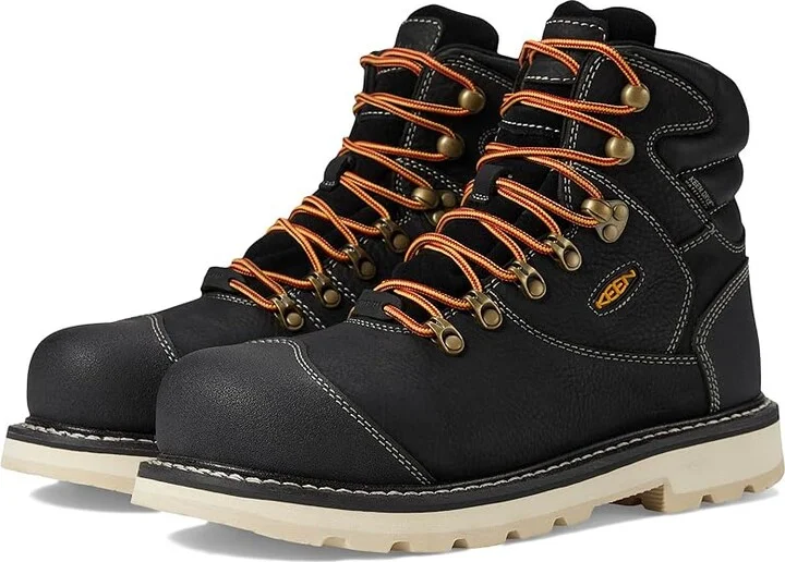 KEEN Utility Cincinnati+ 6 Composite Toe Waterproof 90 Degree Heel Men's Work Boots Black/Sandshell : 14 EE - Wide