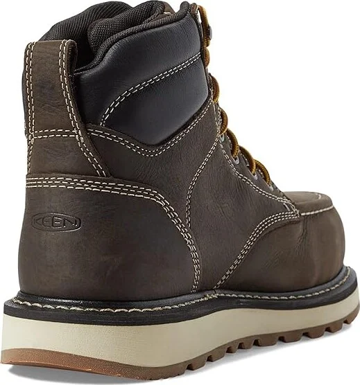 KEEN Utility Cincinnati 6 Waterproof (Comp Toe) Men's Shoes Dark Chocolate/Sandshell : 9.5 EE - Wide, Leather - Image 4