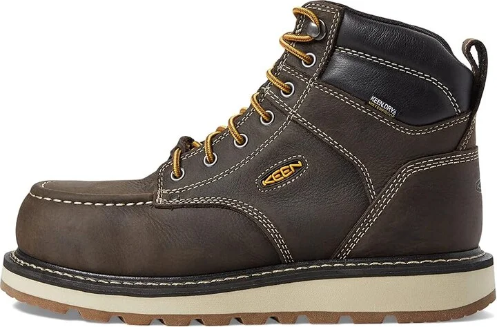 KEEN Utility Cincinnati 6 Waterproof (Comp Toe) Men's Shoes Dark Chocolate/Sandshell : 9.5 EE - Wide, Leather - Image 6