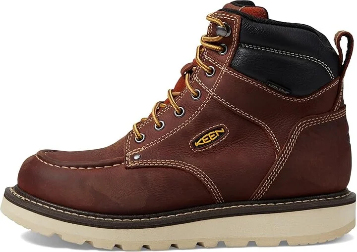 KEEN Utility Cincinnati 6 Waterproof (Soft Toe) Men's Work Boots Tuscan Red/Sandshell : 9.5 EE - Wide, Leather - Image 6