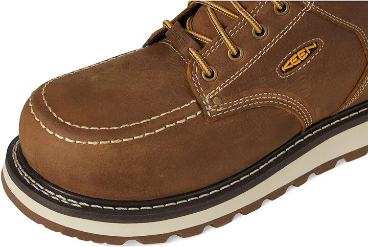 KEEN Utility Cincinnati 8 Waterproof (Comp Toe) Men's Shoes Belgian/Sandshell : 15 D - Medium, Leather - Image 2