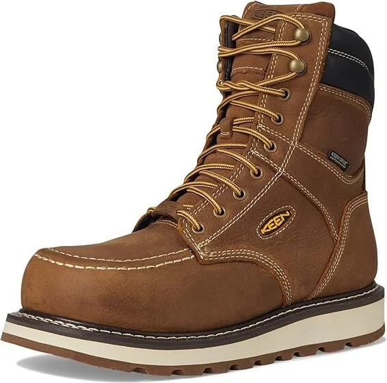 KEEN Utility Cincinnati 8 Waterproof (Comp Toe) Men's Shoes Belgian/Sandshell : 15 D - Medium, Leather - Image 5