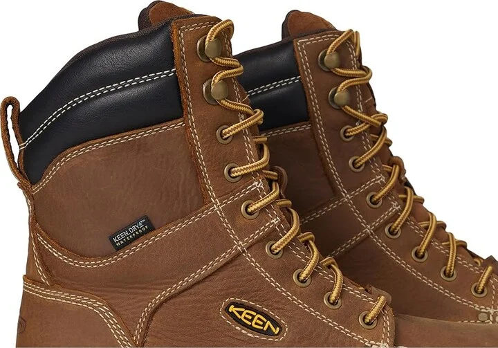 KEEN Utility Cincinnati 8 Waterproof (Comp Toe) Men's Shoes Belgian/Sandshell : 15 D - Medium, Leather - Image 7
