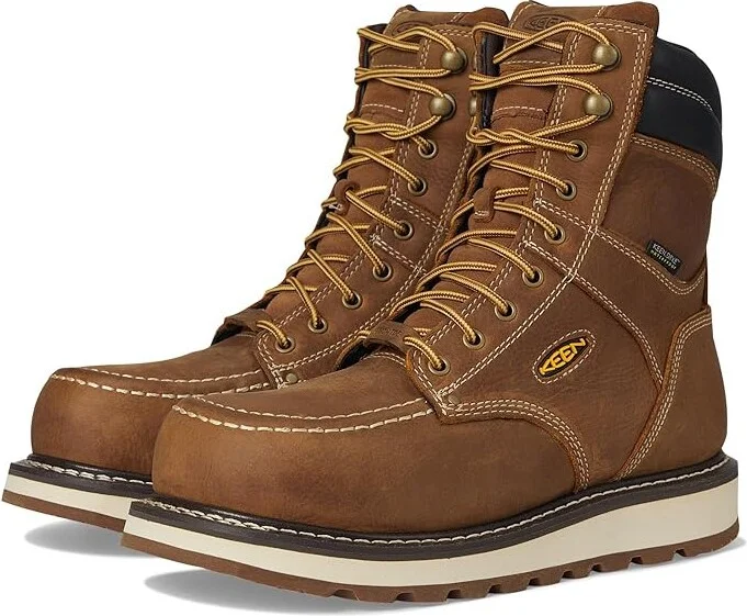 KEEN Utility Cincinnati 8 Waterproof (Comp Toe) Men's Shoes Belgian/Sandshell : 15 D - Medium, Leather
