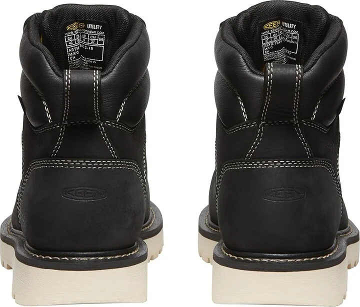 KEEN Utility Cincinnati 90 Degree 6 Waterproof (Comp Toe) Men's Work Boots Black/Sandshell : 9.5 EE - Wide, Leather - Image 4