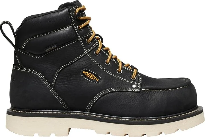 KEEN Utility Cincinnati 90 Degree 6 Waterproof (Comp Toe) Men's Work Boots Black/Sandshell : 9.5 EE - Wide, Leather - Image 6