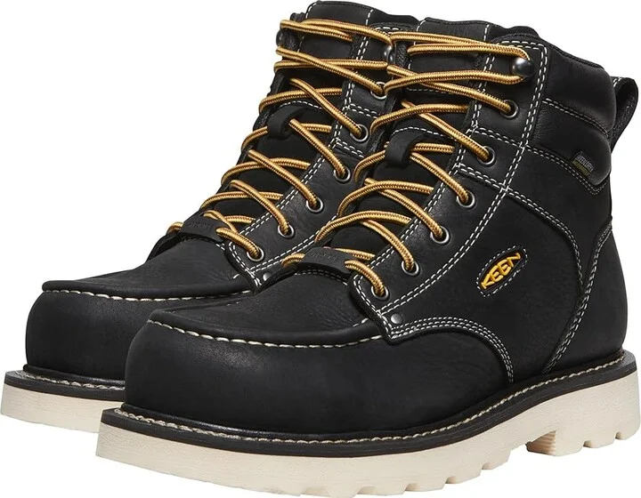 KEEN Utility Cincinnati 90 Degree 6 Waterproof (Comp Toe) Men's Work Boots Black/Sandshell : 9.5 EE - Wide, Leather
