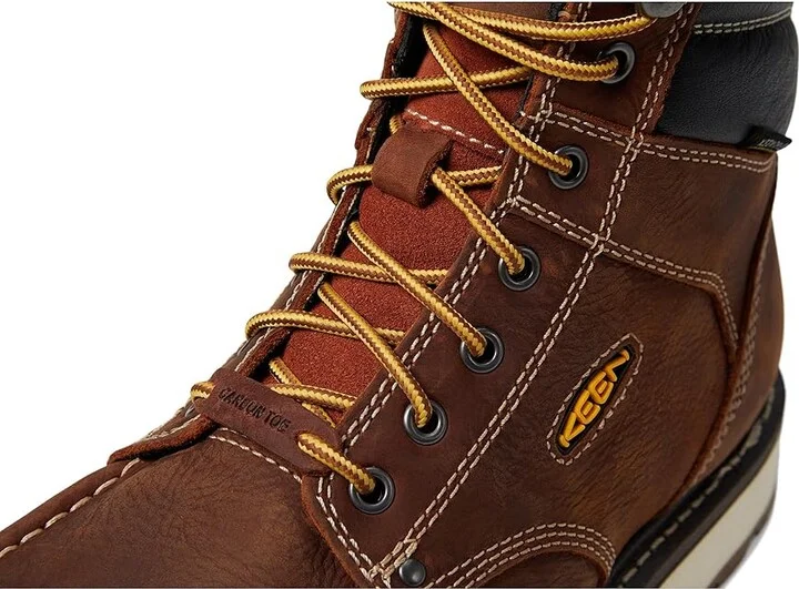 KEEN Utility Cincinnati 90 Degree 6 Waterproof (Comp Toe) Men's Work Boots Tuscan Red/Sandshell : 9.5 EE - Wide, Leather - Image 5