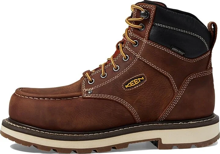 KEEN Utility Cincinnati 90 Degree 6 Waterproof (Comp Toe) Men's Work Boots Tuscan Red/Sandshell : 9.5 EE - Wide, Leather - Image 6