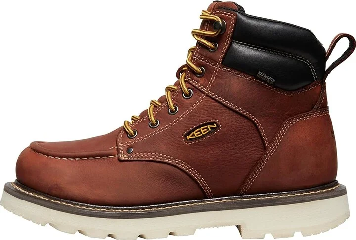 KEEN Utility Cincinnati 90 Degree 6 Waterproof Soft Toe Men's Work Boots Tuscan Red/Sandshell : 9.5 EE - Wide, Leather - Image 5