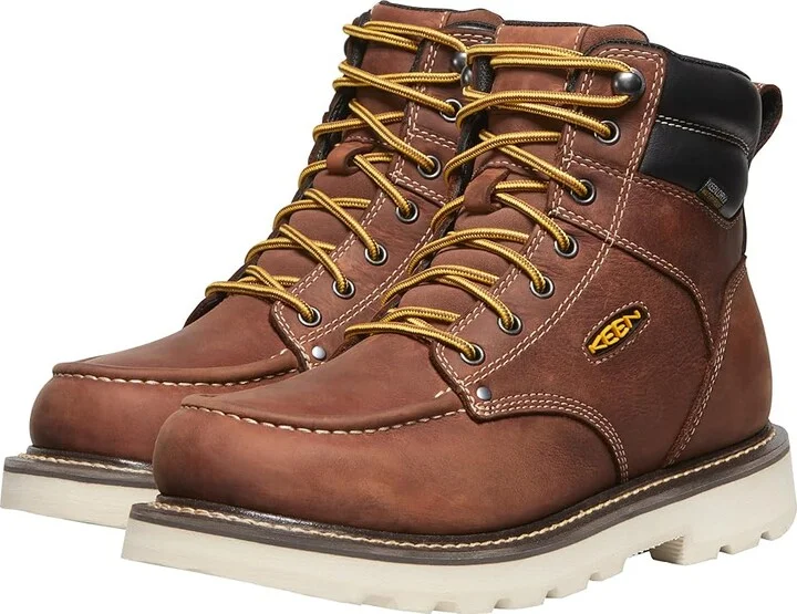 KEEN Utility Cincinnati 90 Degree 6 Waterproof Soft Toe Men's Work Boots Tuscan Red/Sandshell : 9.5 EE - Wide, Leather