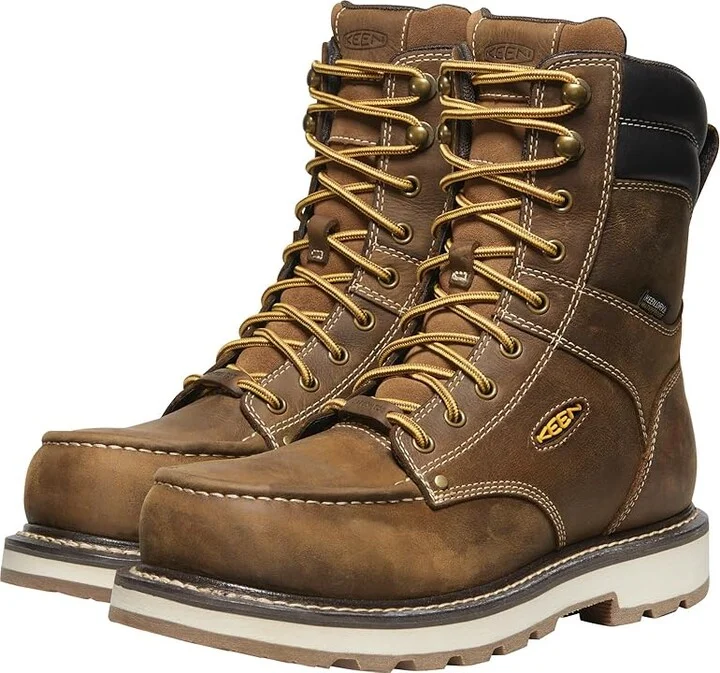 KEEN Utility Cincinnati 90 Degree 8 Waterproof (Comp Toe) Men's Work Boots Belgian/Sandshell : 9.5 EE - Wide, Leather/Rubber