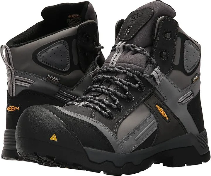KEEN Utility Davenport 6 400G CT Waterproof (Comp Toe) Men's Work Boots Magnet/Steel/Grey : 9.5 D - Medium, Suede