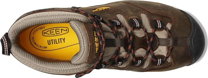 KEEN Utility Detroit XT Mid Soft Toe Waterproof Men's Work Boots Black Olive/Leather Brown : 7 D - Medium - Image 3