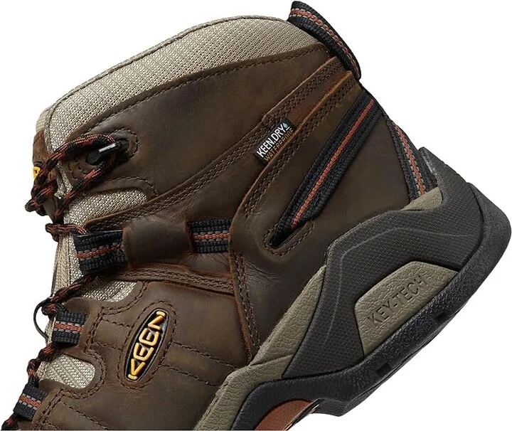 KEEN Utility Detroit XT Mid Soft Toe Waterproof Men's Work Boots Black Olive/Leather Brown : 7 D - Medium - Image 5