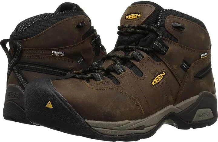 KEEN Utility Detroit XT Mid Steel Toe Waterproof Men's Work Boots Cascade Brown/Bronze Green : 16 D - Medium