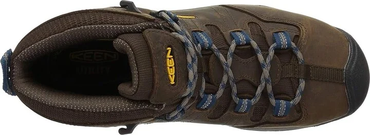 KEEN Utility Detroit XT Mid Steel Toe Waterproof Men's Work Boots Cascade Brown/Orion Blue : 7 D - Medium - Image 3