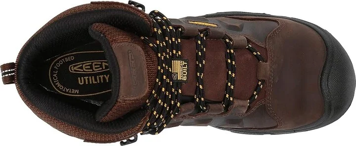 KEEN Utility Dover 6 Waterproof (Comp Toe) Men's Work Boots Dark Earth/Black : 9.5 EE - Wide, Textile/Synthetic/Leather - Image 3