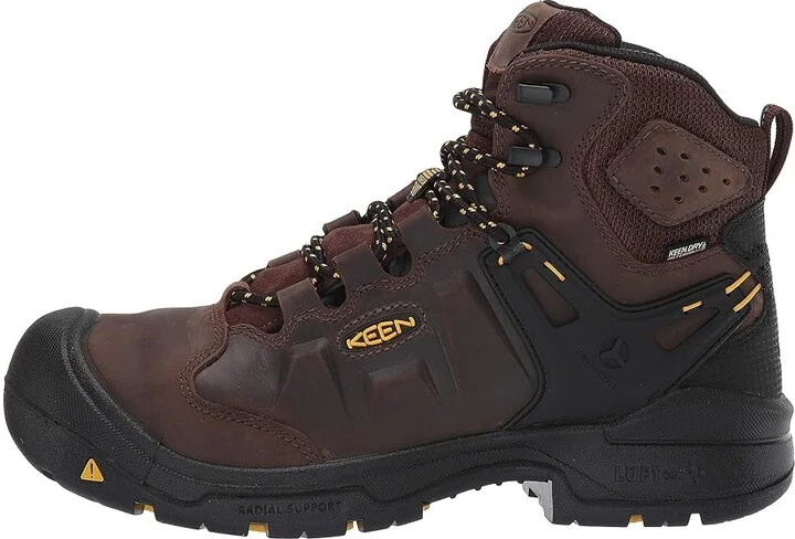 KEEN Utility Dover 6 Waterproof (Comp Toe) Men's Work Boots Dark Earth/Black : 9.5 EE - Wide, Textile/Synthetic/Leather - Image 7