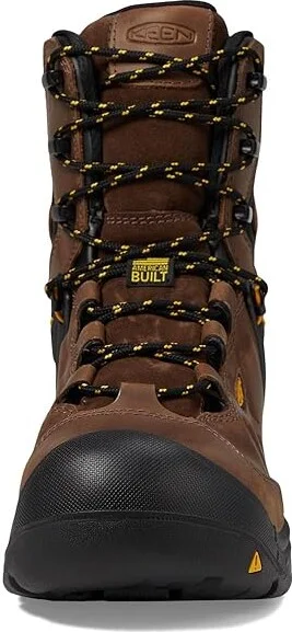 KEEN Utility Dover 8 Waterproof (Carbon-fiber Toe) Men's Shoes Dark Earth/Black : 9.5 EE - Wide, Textile/Synthetic/Leather - Image 2