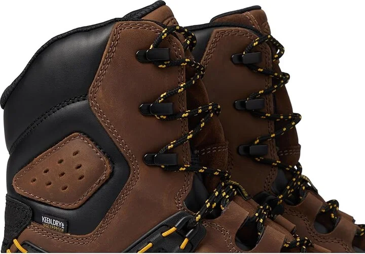 KEEN Utility Dover 8 Waterproof (Carbon-fiber Toe) Men's Shoes Dark Earth/Black : 9.5 EE - Wide, Textile/Synthetic/Leather - Image 7