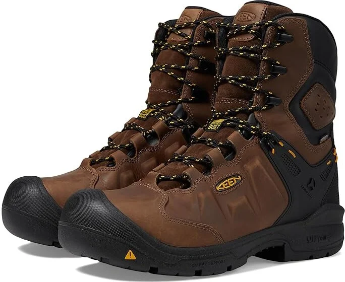 KEEN Utility Dover 8 Waterproof (Carbon-fiber Toe) Men's Shoes Dark Earth/Black : 9.5 EE - Wide, Textile/Synthetic/Leather