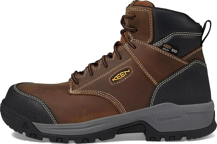 KEEN Utility Evanston 6 Composite Toe ESD Men's Work Boots Bison/Black : 10.5 EE - Wide, Leather - Image 5