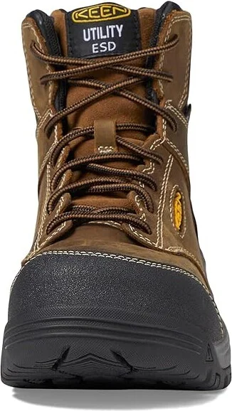 KEEN Utility Evanston 6 Composite Toe ESD Women's Work Boots Bison/Black : 8 D - Wide - Image 2