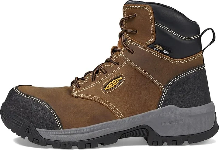 KEEN Utility Evanston 6 Composite Toe ESD Women's Work Boots Bison/Black : 8 D - Wide - Image 5