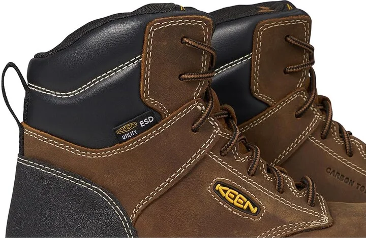 KEEN Utility Evanston 6 Composite Toe ESD Women's Work Boots Bison/Black : 8 D - Wide - Image 6