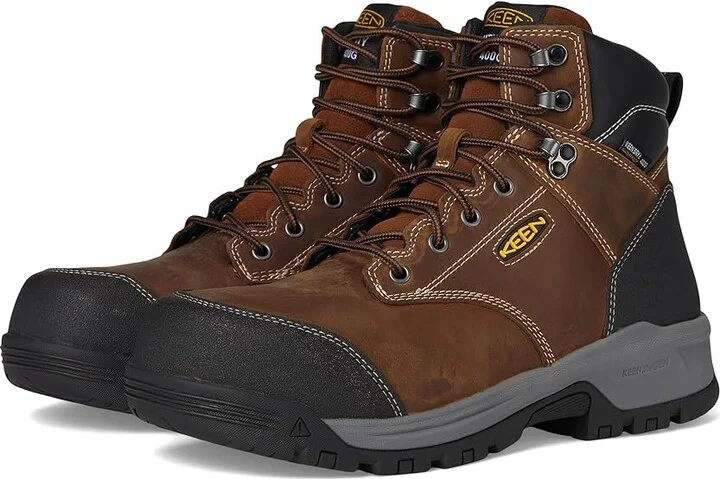 KEEN Utility Evanston 6 Composite Toe Waterproof Insulated 400G Men's Work Boots Bison/Black : 15 EE - Wide, Leather