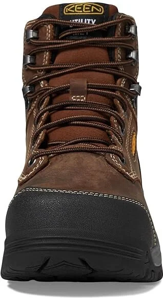 KEEN Utility Evanston 6 Composite Toe Waterproof Internal Met Guard Men's Work Boots Bison/Black : 11 D - Medium, Leather - Image 2