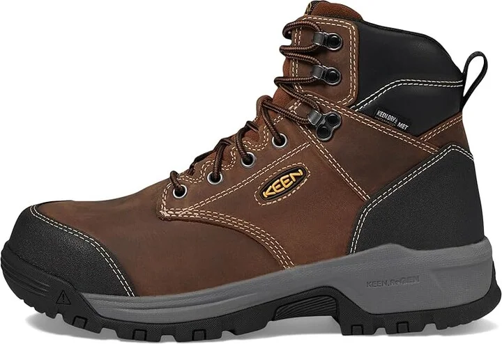 KEEN Utility Evanston 6 Composite Toe Waterproof Internal Met Guard Men's Work Boots Bison/Black : 11 D - Medium, Leather - Image 5