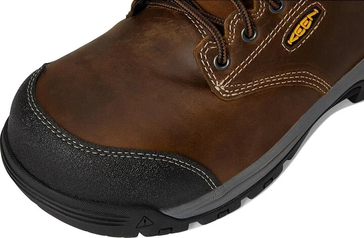KEEN Utility Evanston 6 Composite Toe Waterproof Internal Met Guard Women's Work Boots Bison/Black : 8 B - Medium, Leather - Image 2