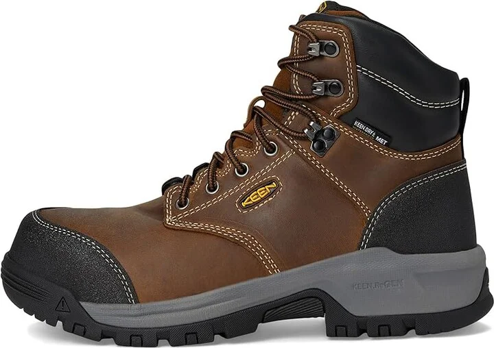 KEEN Utility Evanston 6 Composite Toe Waterproof Internal Met Guard Women's Work Boots Bison/Black : 8 B - Medium, Leather - Image 6