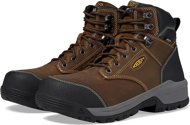 KEEN Utility Evanston 6 Composite Toe Waterproof Men's Work Boots Bison/Black : 10.5 EE - Wide, Leather/Rubber