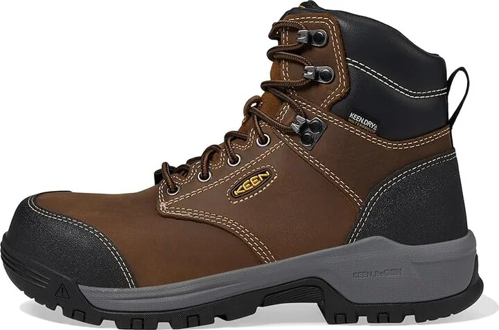 KEEN Utility Evanston 6 Composite Toe Waterproof Women's Work Boots Bison/Black : 5.5 B - Medium, Leather - Image 5