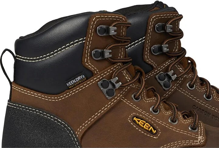 KEEN Utility Evanston 6 Composite Toe Waterproof Women's Work Boots Bison/Black : 5.5 B - Medium, Leather - Image 6