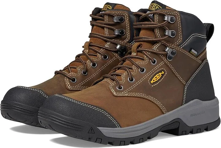 KEEN Utility Evanston 6 Soft Toe Waterproof Men's Work Boots Bison/Black : 13 EE - Wide