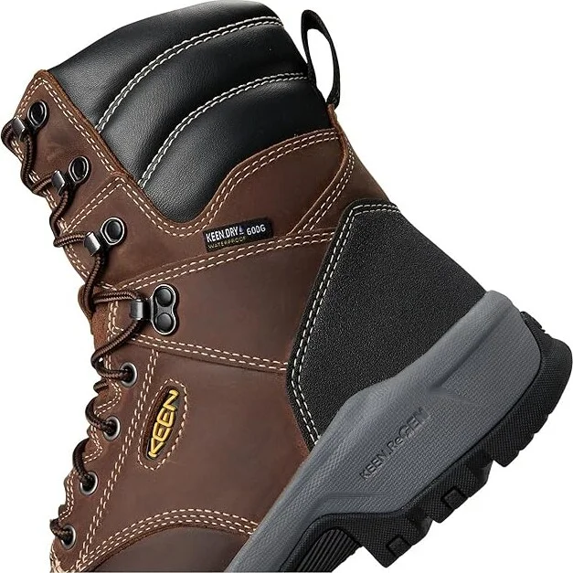 KEEN Utility Evanston 8 Soft Toe Waterproof Insulated 600G Men's Work Boots Bison/Black : 7.5 EE - Wide - Image 7
