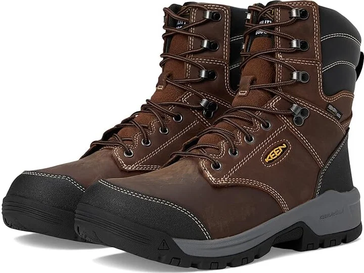 KEEN Utility Evanston 8 Soft Toe Waterproof Insulated 600G Men's Work Boots Bison/Black : 7.5 EE - Wide