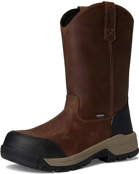 KEEN Utility Evanston Pull-On Waterproof Boot (Carbon-Fiber Toe) Men's Work Boots Bison/Black : 8.5 EE - Wide, Leather - Image 5