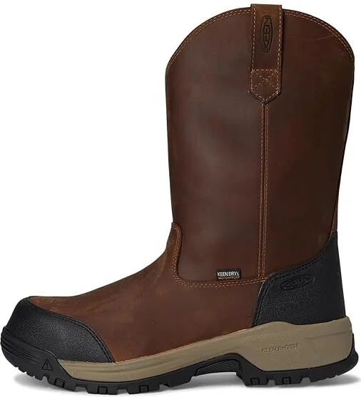 KEEN Utility Evanston Pull-On Waterproof Boot (Carbon-Fiber Toe) Men's Work Boots Bison/Black : 8.5 EE - Wide, Leather - Image 6